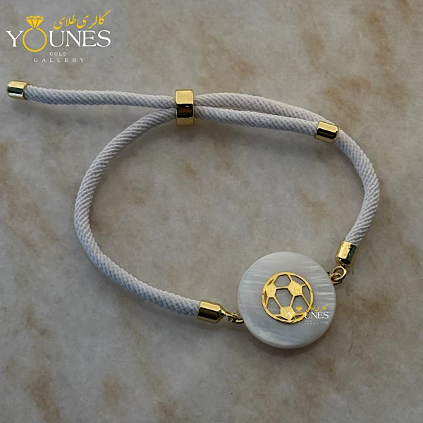 دستبند طلا توپ صدفی 2cm